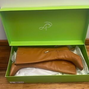 Sam Edeleman Leigh Caramel Leather Knee High Boots.